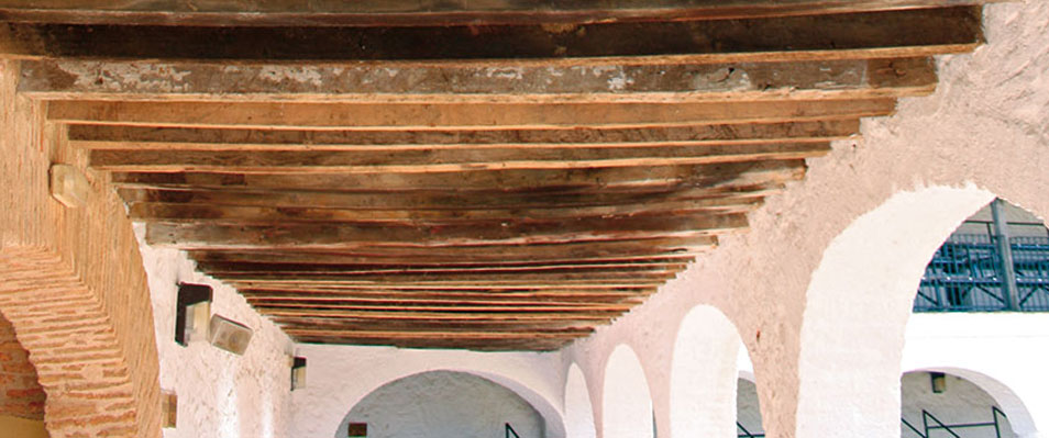 Detalle del techo del graderío